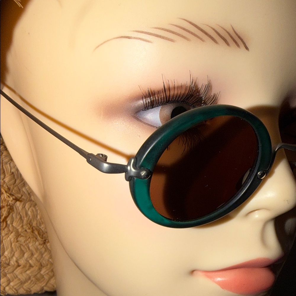 Esprit Y2K vintage Teal Round Sunglasses with Dark Lenses - Picture 2 of 7